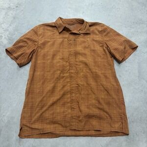 511 Tactical Series Men's‎ Button Up Shirt Sz Medium Orange Performance Plaid